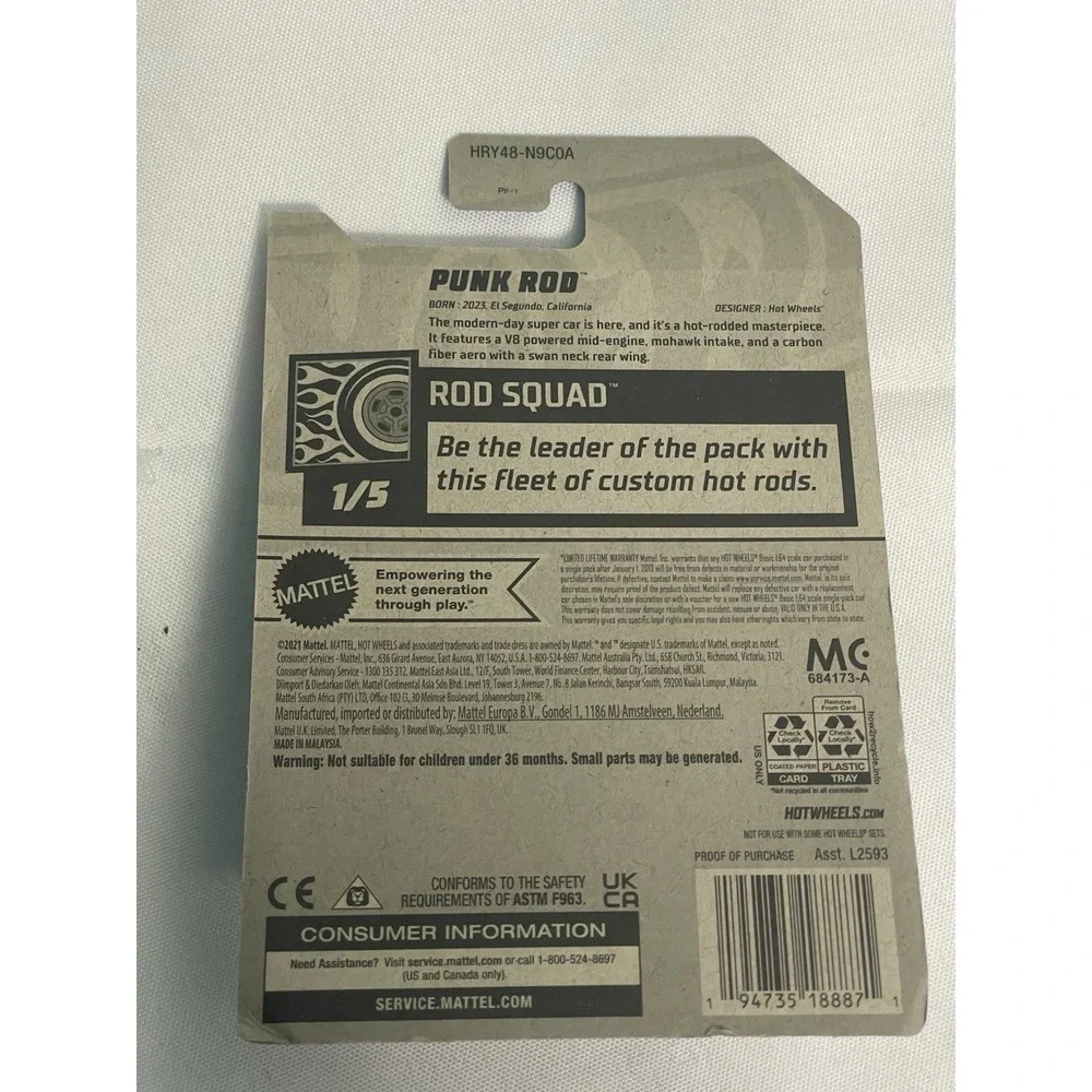 Hot‎ Wheels - 2024 Rod Squad 1/5 Punk Rod 26/250 (BBHRY48) BinB